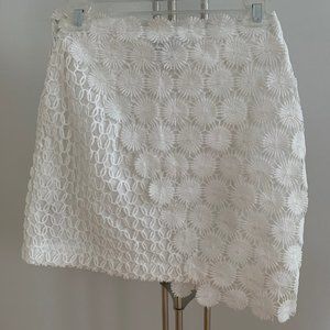 Topshop Asymmetrical Lace Eyelet Miniskirt